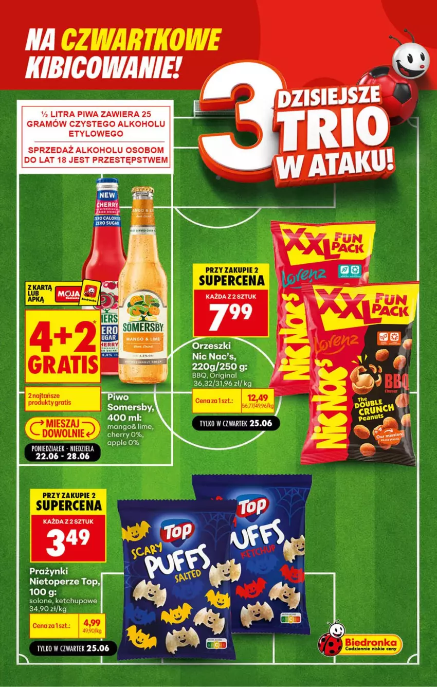 Gazetka promocyjna Biedronka - Gazetka - ważna 25.06 do 02.07.2026 - strona 4 - produkty: BIC, Gin, Gra, Ketchup, Mango, Orzeszki, Piwa, Somersby, Top