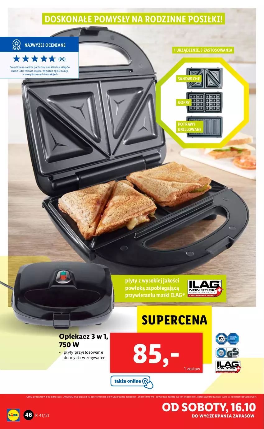 Gazetka promocyjna Lidl - GAZETKA - ważna 11.10 do 17.10.2021 - strona 46 - produkty: Gofry, Grill, Sok, Tran