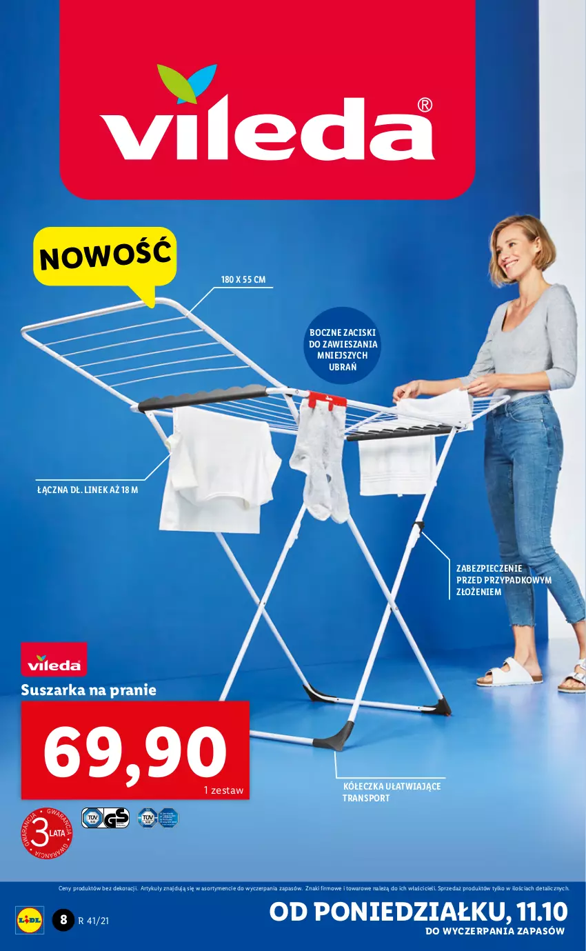 Gazetka promocyjna Lidl - GAZETKA - ważna 11.10 do 17.10.2021 - strona 8 - produkty: Piec, Por, Sport, Suszarka, Suszarka na pranie, Tran