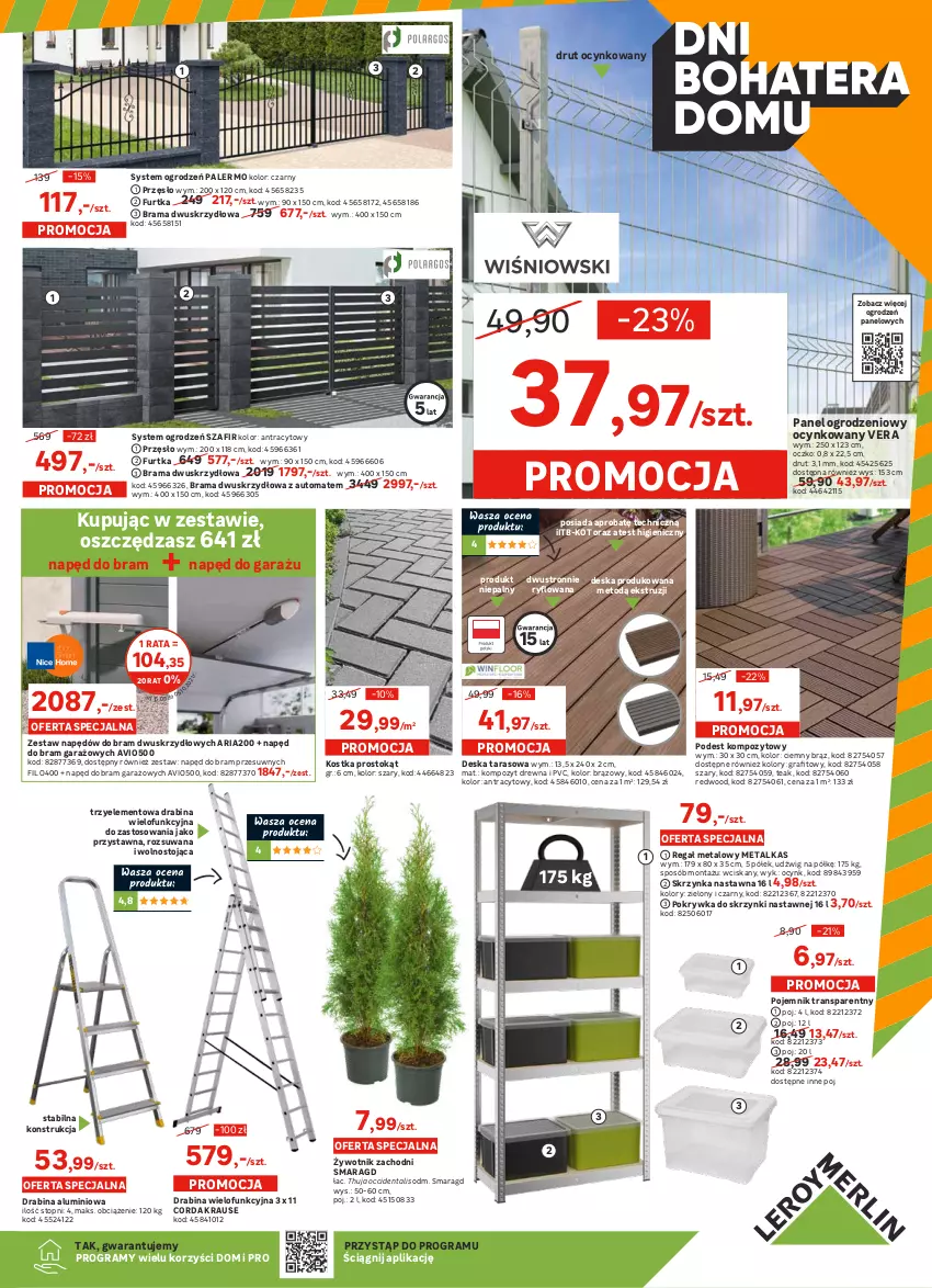 Gazetka promocyjna Leroy Merlin - Dni bohatera domu - ważna 15.09 do 21.09.2021 - strona 11 - produkty: Cement, Ceresit, Cynk, Drabina, Dźwig, Ekogroszek, Finish, Garaż, Gniazdo pojedyncze, Gra, Groszek, Klej, LANA, Płyta, Płyta skalna, Podkład, Podkład podłogowy, Pojemnik, Por, Przewód, Rama, Ramka, Regał, Regał metalowy, Rura, Rura wielowarstwowa, Ser, Sól, Sport, Tablet, Top, Tran, Wełna, Wełna szklana, Włącznik pojedynczy