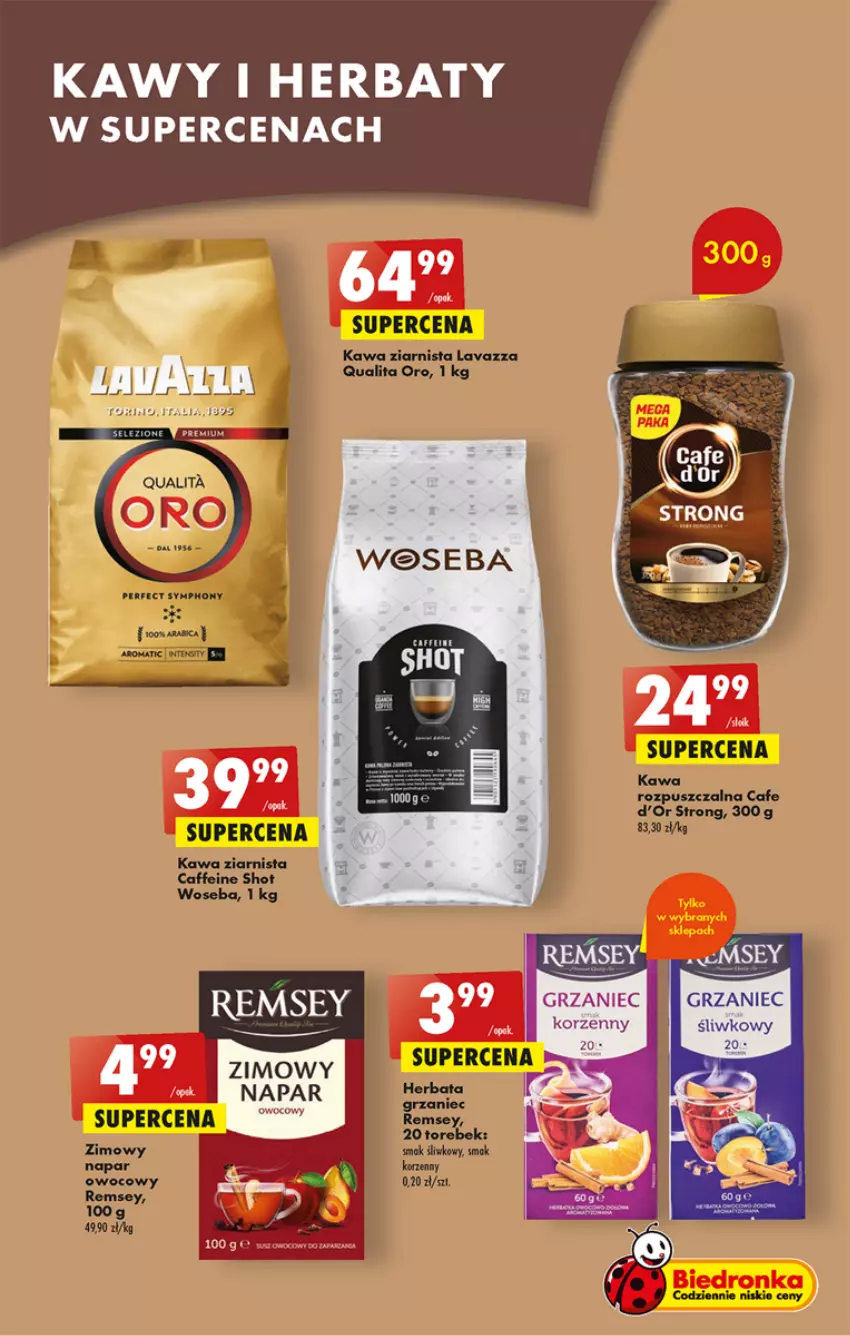 Gazetka promocyjna Biedronka - ważna 23.02 do 01.03.2023 - strona 43 - produkty: Herbata, Kawa, Kawa ziarnista, Lavazza, Woseba