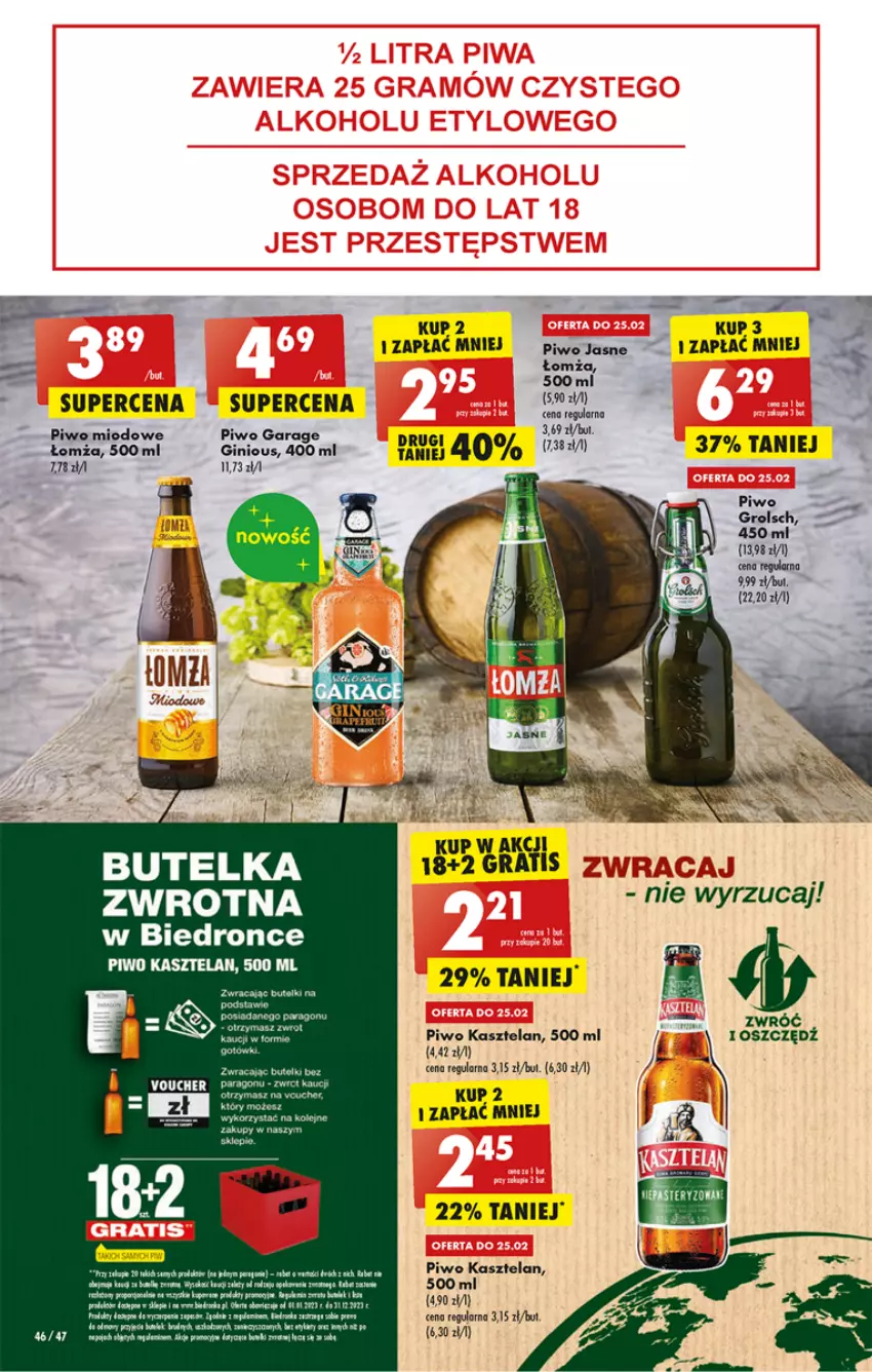 Gazetka promocyjna Biedronka - ważna 23.02 do 01.03.2023 - strona 46 - produkty: Fa, Gin, Hama, Kasztelan, Olej, Piwo