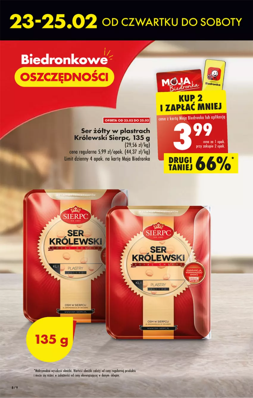 Gazetka promocyjna Biedronka - ważna 23.02 do 01.03.2023 - strona 8 - produkty: Królewski, Ser, Sok