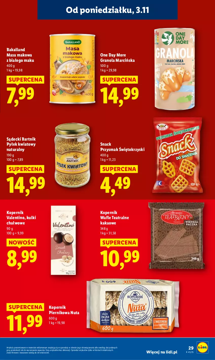 Gazetka promocyjna Lidl - GAZETKA - ważna 03.11 do 05.11.2025 - strona 31 - produkty: Bakalland, Gra, Granola, Kakao, Piernik, Wafle