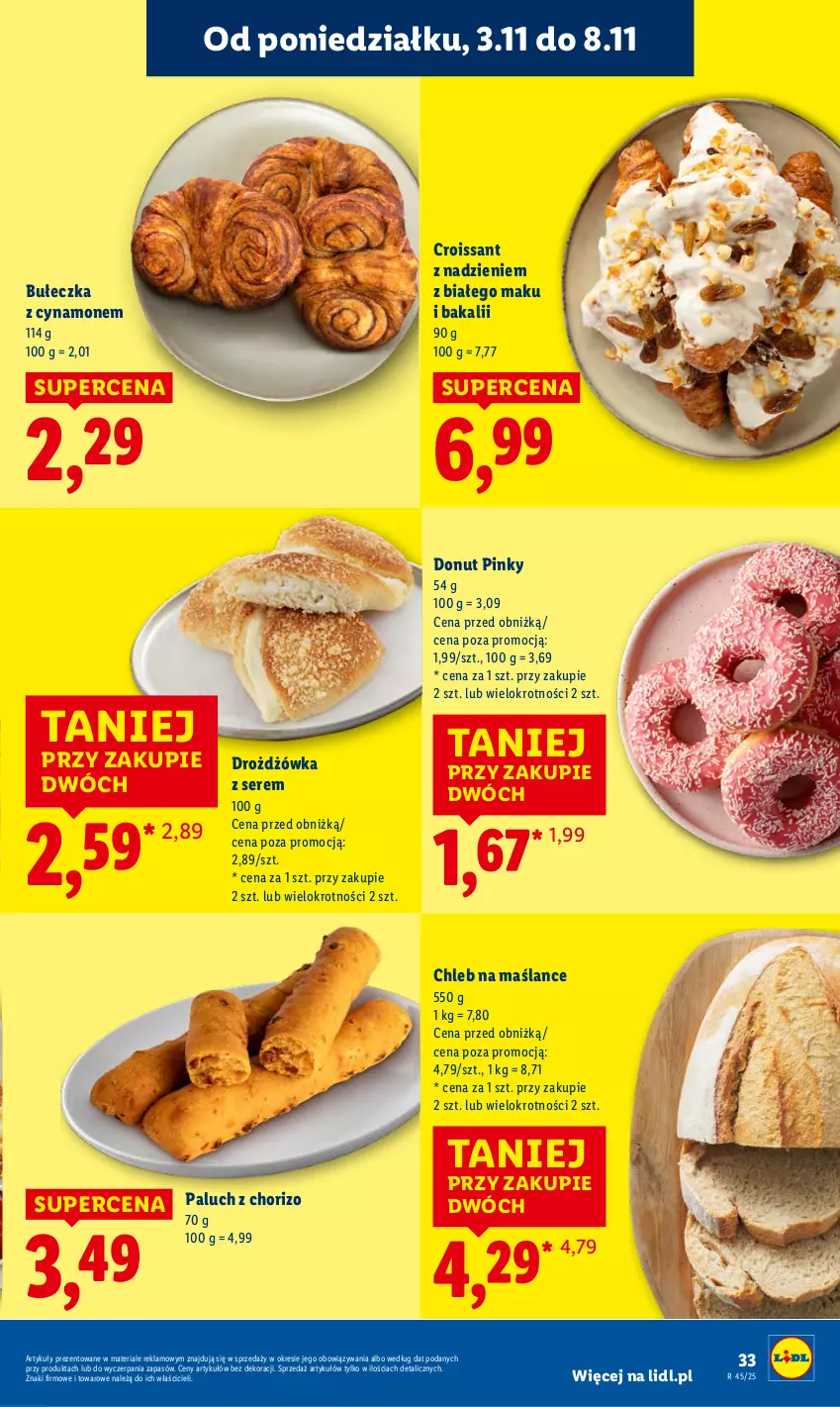Gazetka promocyjna Lidl - GAZETKA - ważna 03.11 do 05.11.2025 - strona 35 - produkty: Chleb, Croissant, Donut, Ser