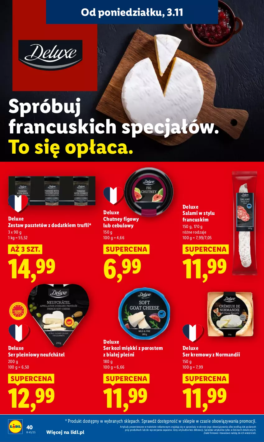 Gazetka promocyjna Lidl - GAZETKA - ważna 03.11 do 05.11.2025 - strona 42 - produkty: Pasztet, Por, Salami, Ser, Ser kozi, Ser pleśniowy