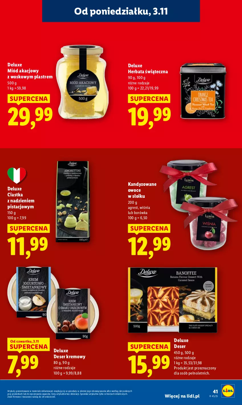 Gazetka promocyjna Lidl - GAZETKA - ważna 03.11 do 05.11.2025 - strona 43 - produkty: Borówka, Ciastka, Deser, Gres, Herbata, Miód, Owoce, Ser