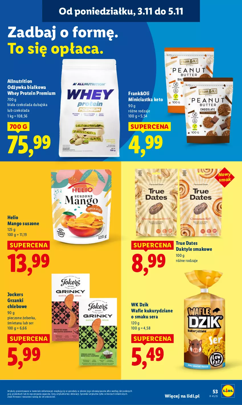 Gazetka promocyjna Lidl - GAZETKA - ważna 03.11 do 05.11.2025 - strona 55 - produkty: Chleb, Ciastka, Czekolada, Daktyle, Helio, Mango, Mango suszone, Odżywka, Piec, Ser, Wafle