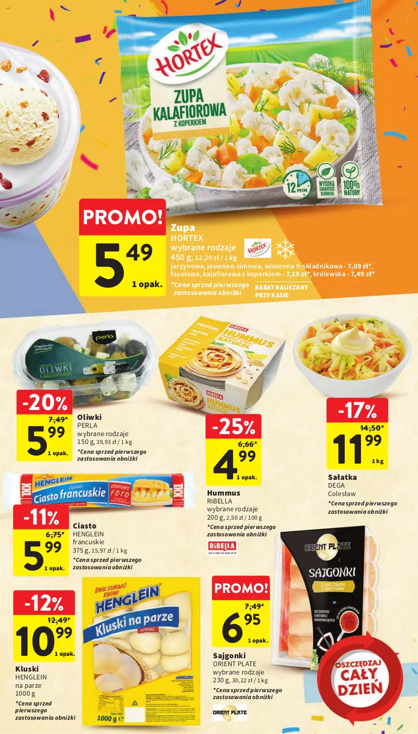 Gazetka promocyjna Intermarche - Gazetka Intermarche - ważna 21.09 do 27.09.2023 - strona 25 - produkty: Bell, Bella, Dega, Fa, Hortex, Hummus, Kalafior, Mus, Oliwki, Sajgonki, Sałat, Sałatka, Zupa