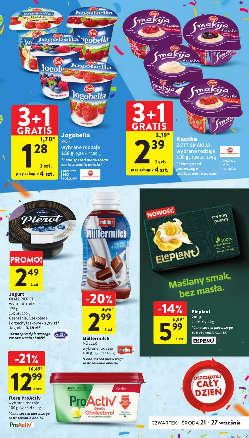 Gazetka promocyjna Intermarche - Gazetka Intermarche - ważna 21.09 do 27.09.2023 - strona 27 - produkty: Bell, Bella, Czekolada, Flora, Gra, Jogobella, Jogurt, Müller, Müllermilch, Olma, Smakija, Zott