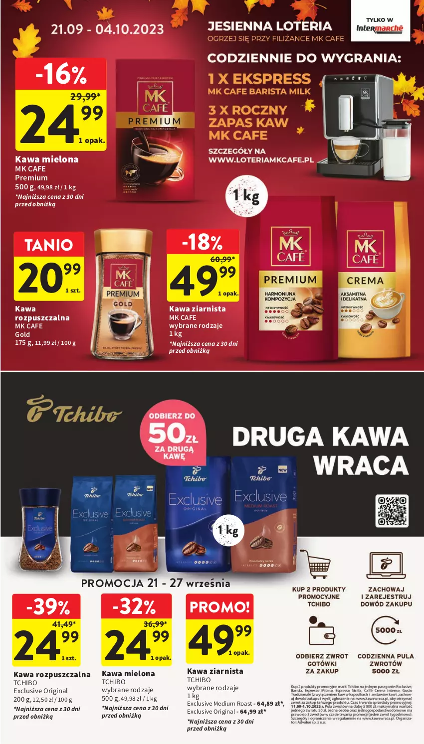 Gazetka promocyjna Intermarche - Gazetka Intermarche - ważna 21.09 do 27.09.2023 - strona 31 - produkty: Gin, Kawa, Kawa mielona, Kawa rozpuszczalna, Kawa ziarnista, Tchibo