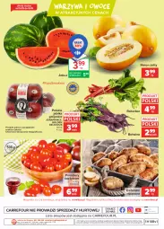 Gazetka promocyjna Carrefour - Gazetka Targ Świeżości - Gazetka - ważna od 10.05 do 10.05.2021 - strona 4 - produkty: Warzywa, Gra, Warzywa i owoce, O nas, Ziemniaki, Owoce, Arbuz, Pomidory, Melon, Jabłka, HP