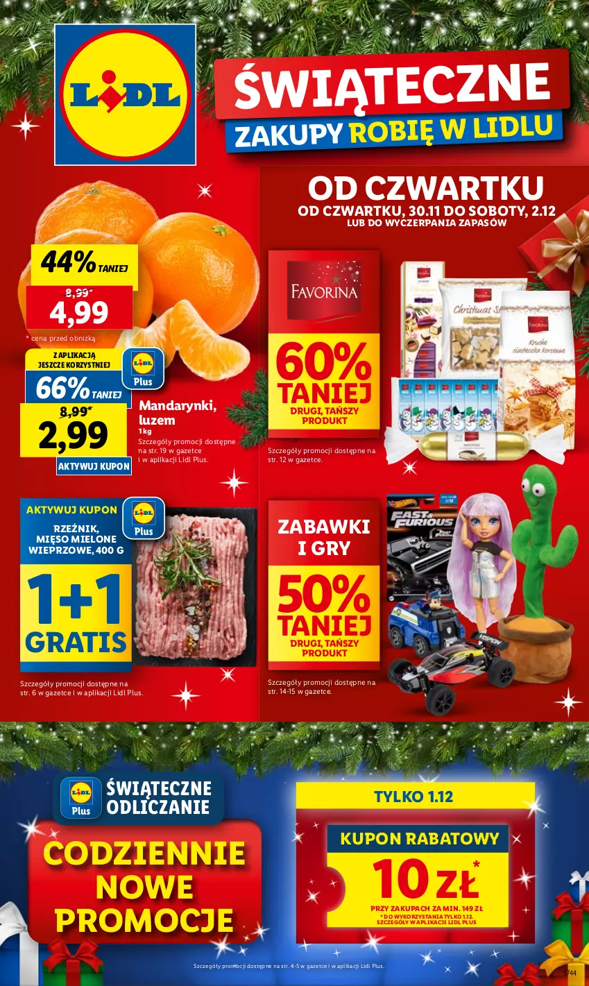 Gazetka promocyjna Lidl - GAZETKA - ważna 30.11 do 02.12.2023 - strona 1 - produkty: Gra, Gry, Mandarynki, Mięso, Mięso mielone