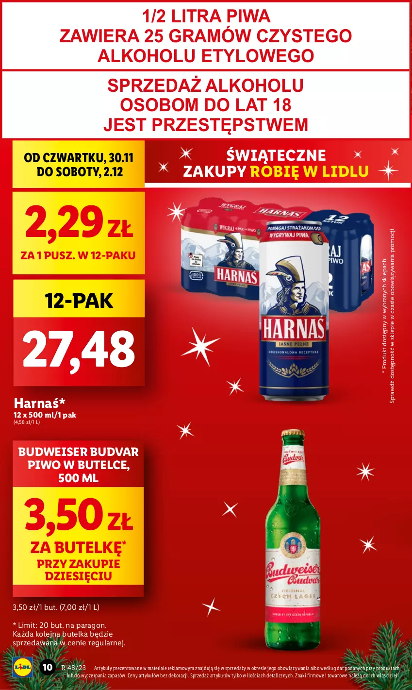 Gazetka promocyjna Lidl - GAZETKA - ważna 30.11 do 02.12.2023 - strona 10 - produkty: Gra, Harnaś, Olej, Piwa, Piwo, Ser