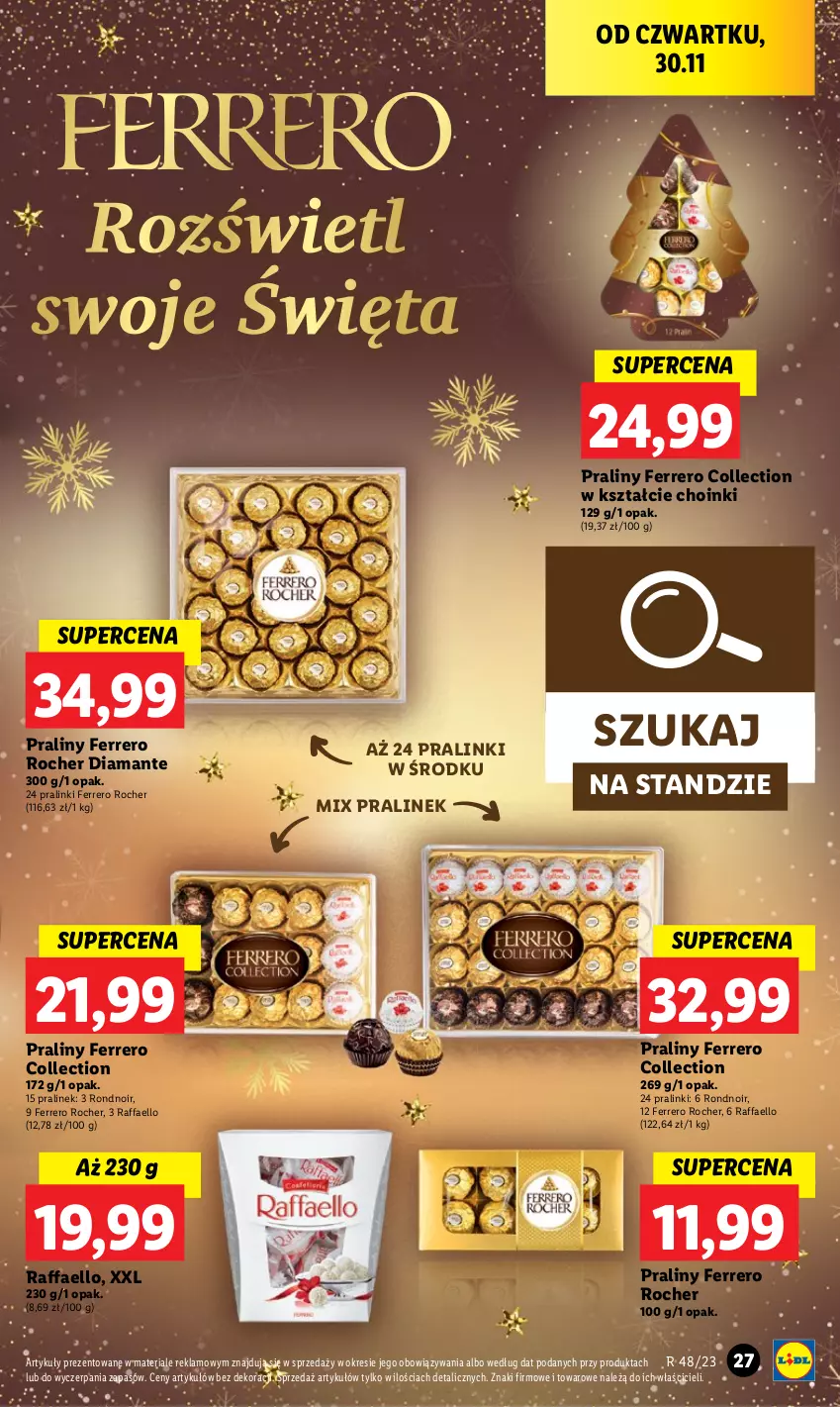 Gazetka promocyjna Lidl - GAZETKA - ważna 30.11 do 02.12.2023 - strona 29 - produkty: Diamant, Fa, Ferrero, Ferrero Rocher, Praliny, Raffaello