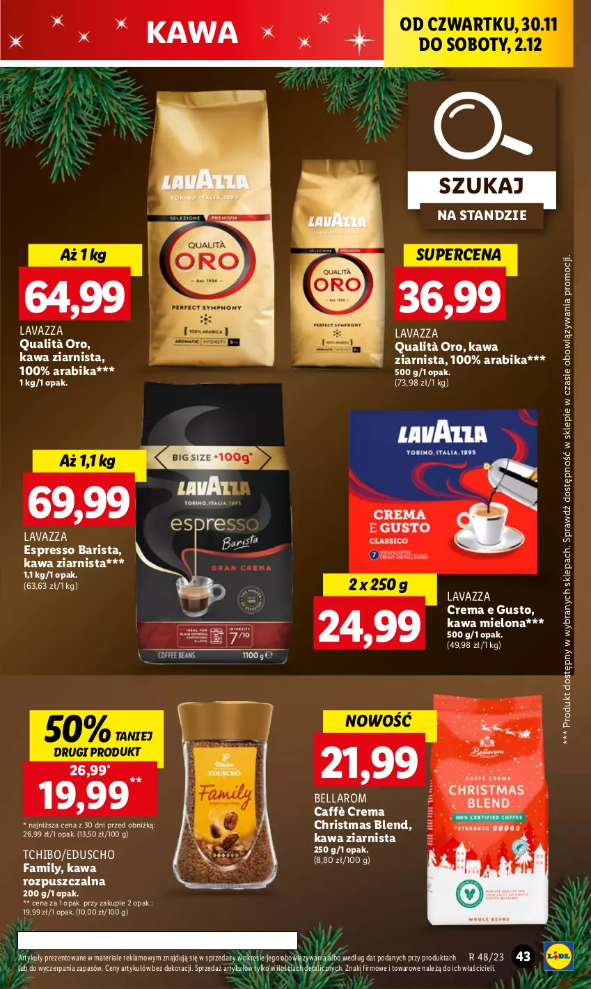 Gazetka promocyjna Lidl - GAZETKA - ważna 30.11 do 02.12.2023 - strona 45 - produkty: Bell, Bella, Fa, Kawa, Kawa mielona, Kawa rozpuszczalna, Kawa ziarnista, Lavazza, Tchibo