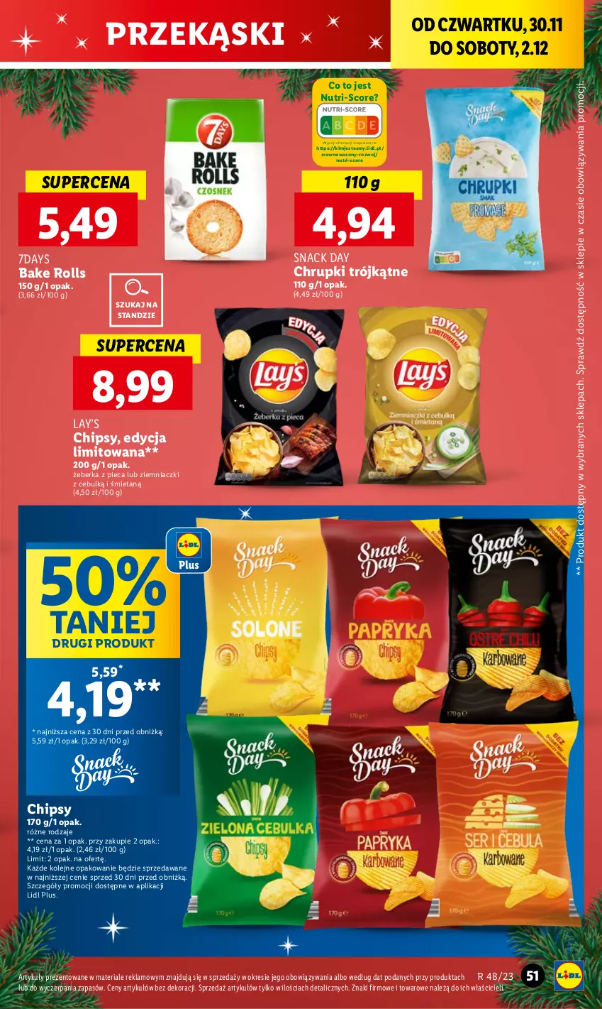 Gazetka promocyjna Lidl - GAZETKA - ważna 30.11 do 02.12.2023 - strona 53 - produkty: Bake Rolls, Chipsy, Chrupki, Lay’s, Olej, Piec, Wazon