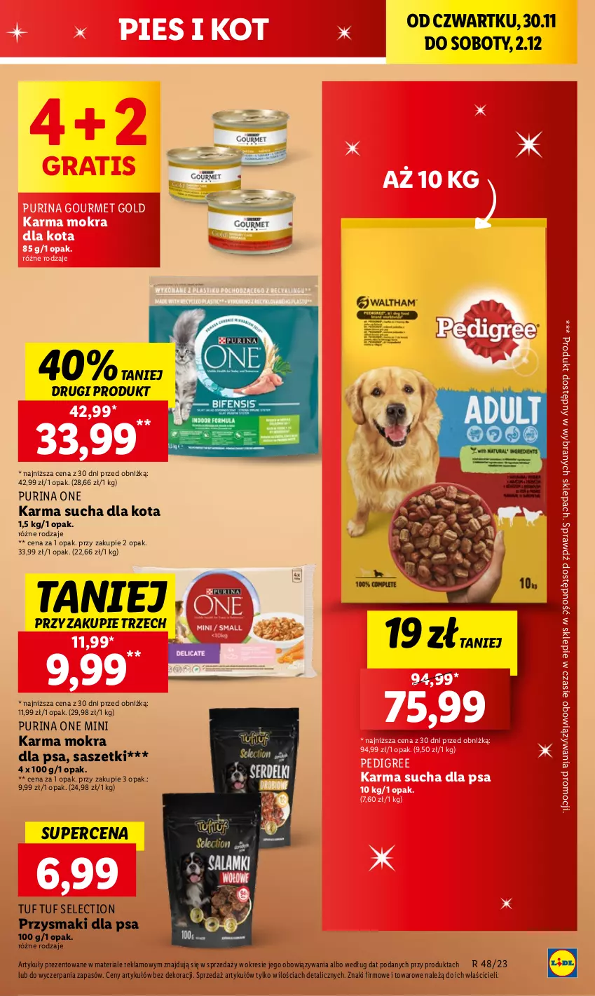 Gazetka promocyjna Lidl - GAZETKA - ważna 30.11 do 02.12.2023 - strona 57 - produkty: Gourmet Gold, Gra, Pedigree, Przysmaki, Pur, Purina