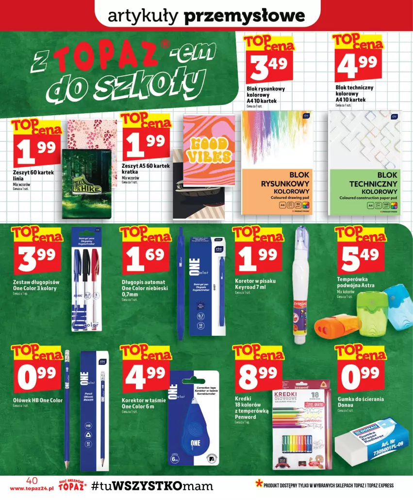Gazetka promocyjna Topaz - Gazetka - ważna 23.07 do 29.07.2026 - strona 40 - produkty: Długopis, Fa, Sejf, Top