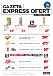 Gazetka promocyjna Makro - [Oferta specjalna] Express ofert - Gazetka - ważna od 13.02 do 13.02.2022 - strona 1 - produkty: Sok pomarańczowy, Sok, Ser, Inka, Balony, Cytryny, Chipsy, Fortuna, Alkohole, Napój, Góralki, Hortex