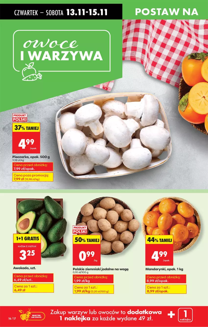 Gazetka promocyjna Biedronka - Od Czwartku - ważna 13.11 do 19.11.2025 - strona 18 - produkty: Gra, Klej, Mandarynki, Piec, Pieczarka, Ziemniaki