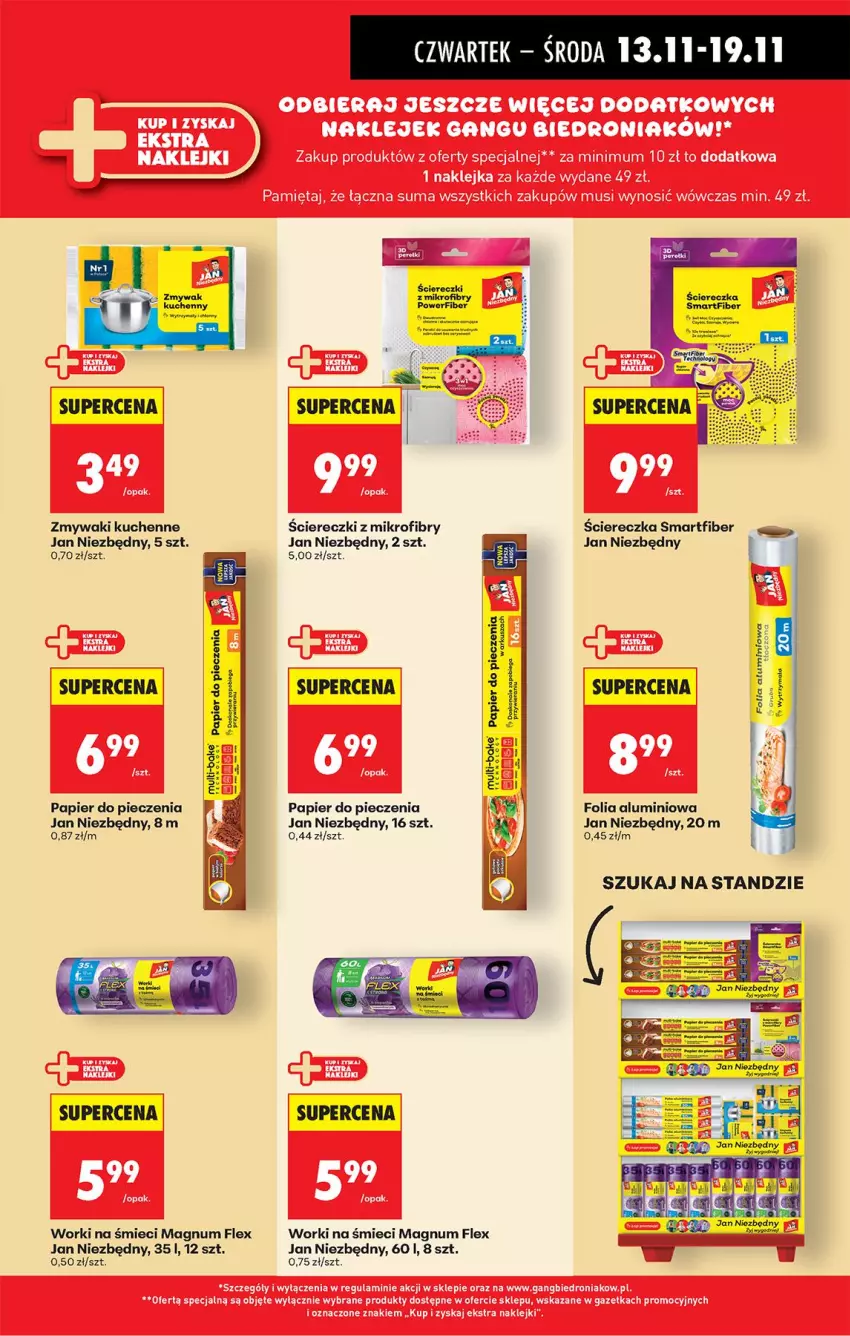 Gazetka promocyjna Biedronka - Od Czwartku - ważna 13.11 do 19.11.2025 - strona 37 - produkty: Fa, Folia aluminiowa, Jan Niezbędny, LG, Papier, Papier do pieczenia, Piec, Worki na śmiec, Worki na śmieci, Zmywaki kuchenne