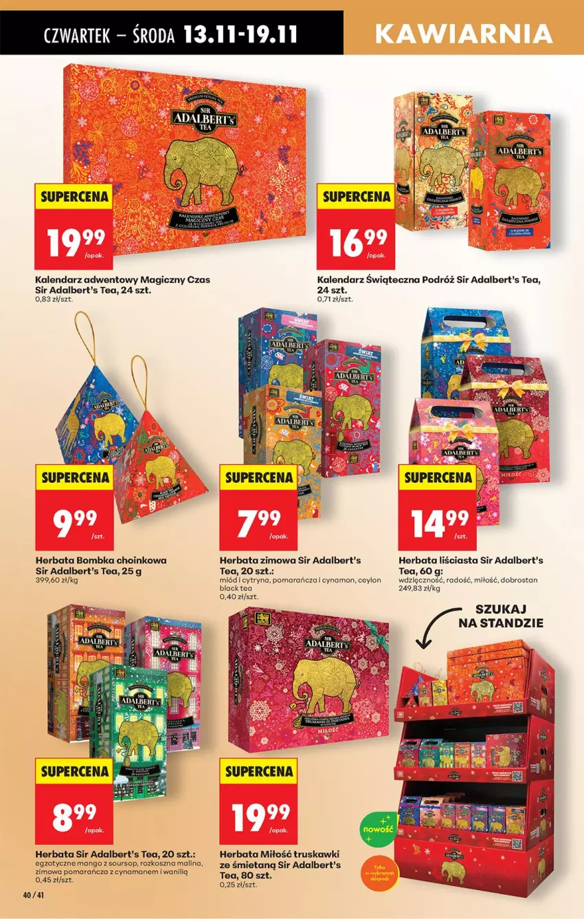 Gazetka promocyjna Biedronka - Od Czwartku - ważna 13.11 do 19.11.2025 - strona 60 - produkty: Fa, Herbata, HP, Kalendarz, Kalendarz adwentowy, Kosz, Lack, Mango, Miód, Truskawki