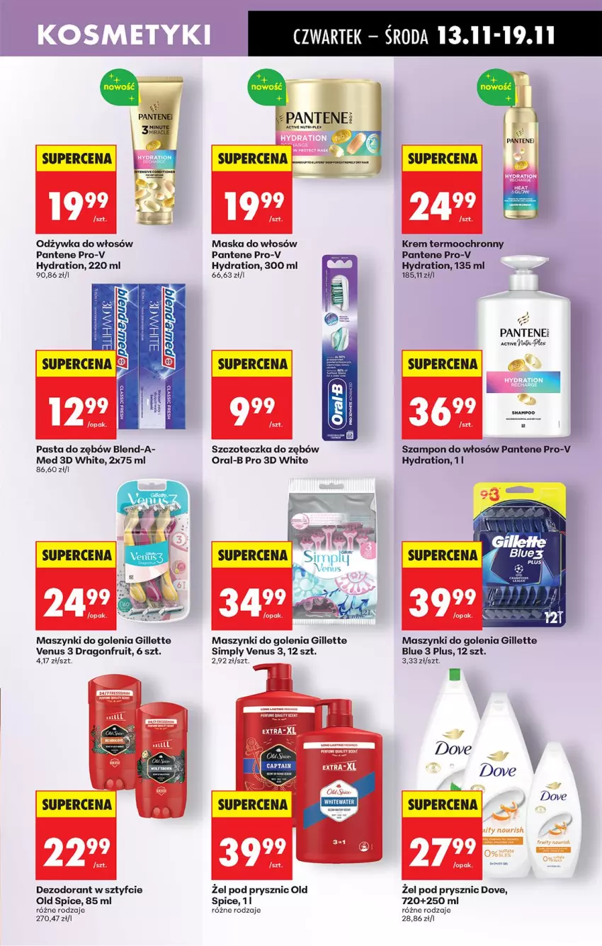 Gazetka promocyjna Biedronka - Od Czwartku - ważna 13.11 do 19.11.2025 - strona 73 - produkty: Dezodorant, Dove, Gillette, Gillette Venus, Maska, Maska do włosów, Odżywka, Old Spice, Pantene, Pasta do zębów, Szampon, Szczoteczka, Szczoteczka do zębów, Venus