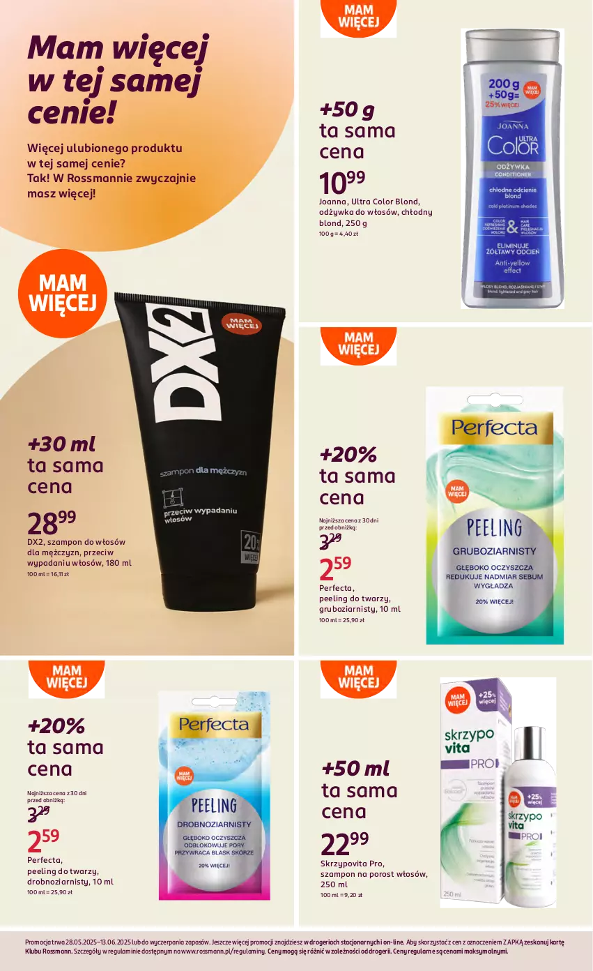 Gazetka promocyjna Rossmann - 28 maja - ważna 28.05 do 13.06.2025 - strona 19 - produkty: DX2, Joanna, Odżywka, Peeling, Perfecta, Por, Szampon