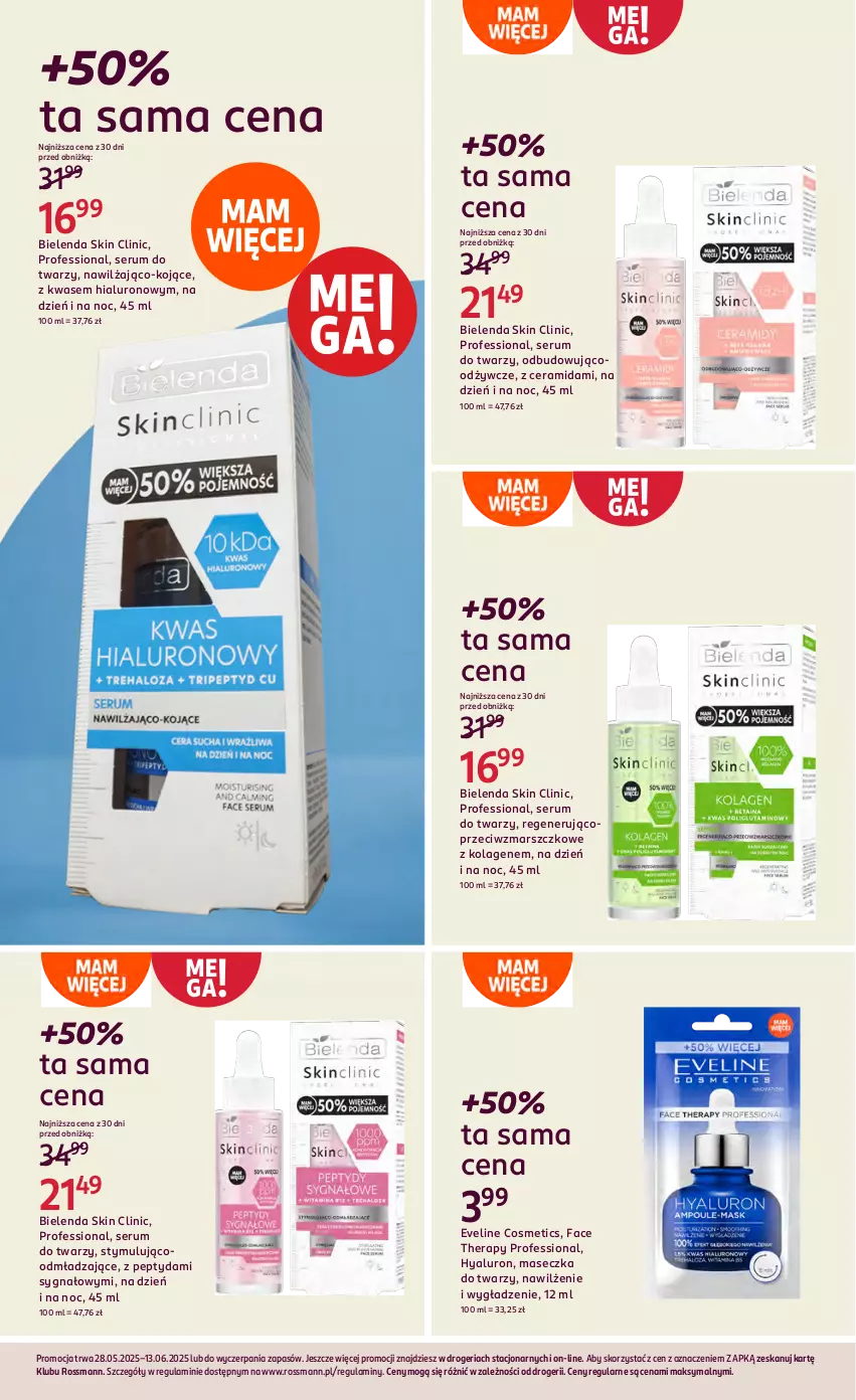 Gazetka promocyjna Rossmann - 28 maja - ważna 28.05 do 13.06.2025 - strona 20 - produkty: Bielenda, Clin, Eveline, Fa, Kolagen, Mars, Rum, Ser, Serum, Serum do twarzy