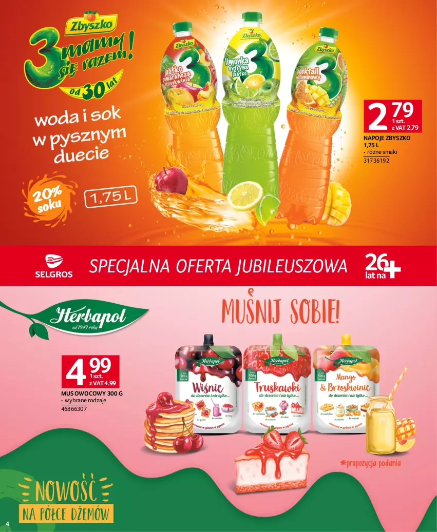 Gazetka promocyjna Selgros - Specjalna oferta jubileuszowa - ważna 04.05 do 30.06.2023 - strona 4 - produkty: Mus, Napoje