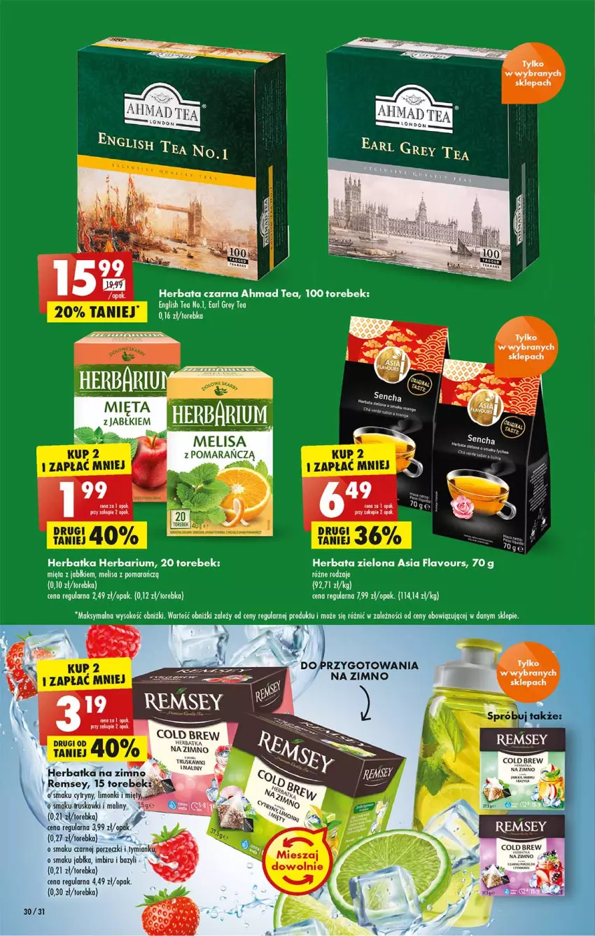 Gazetka promocyjna Biedronka - W tym tygodniu - ważna 11.07 do 16.07.2022 - strona 30 - produkty: Bazyl, Cytryny, Earl Grey, Herbata, Herbata czarna, Imbir, Jabłka, Maliny, Mięta, Por, Sok, Torebka, Truskawki