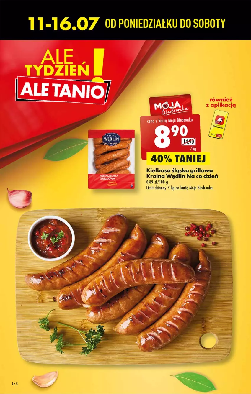 Gazetka promocyjna Biedronka - W tym tygodniu - ważna 11.07 do 16.07.2022 - strona 4 - produkty: Grill, Kiełbasa, Kiełbasa śląska