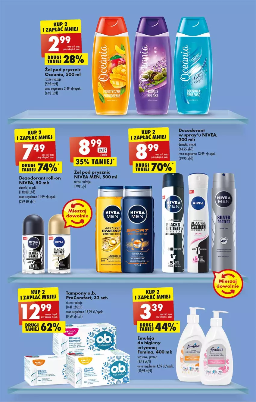 Gazetka promocyjna Biedronka - W tym tygodniu - ważna 11.07 do 16.07.2022 - strona 41 - produkty: Blag, Dezodorant, Emulsja, Lack, Nivea, Nivea Men, O.B., Paola, Tampony