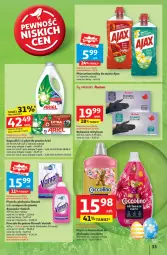 Gazetka promocyjna Auchan - WIELKA MOC Niskich Cen Hipermarket - Gazetka - ważna od 09.04 do 09.04.2025 - strona 35 - produkty: Płyn do prania, Coccolino, Ajax, Proszek do prania, Płyn do płukania, Rękawice, Szampon, Vanish, Ariel, Dywan, Fa