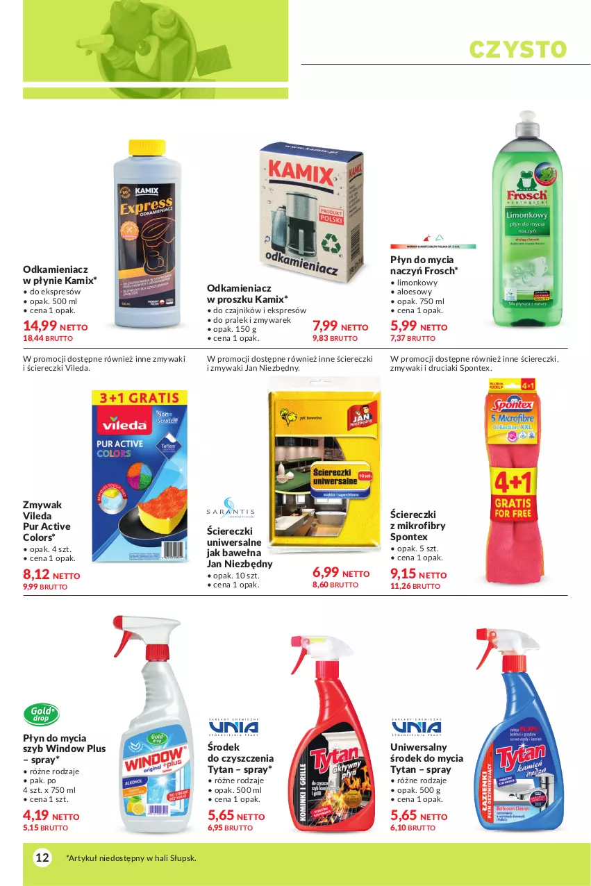 Gazetka promocyjna Makro - Wszystko dla biznesu i domu - ważna 22.08 do 04.09.2023 - strona 12 - produkty: Czajnik, Do mycia naczyń, Frosch, Jan Niezbędny, Odkamieniacz, Płyn do mycia, Płyn do mycia naczyń, Pur, Tytan, Vileda, Wełna