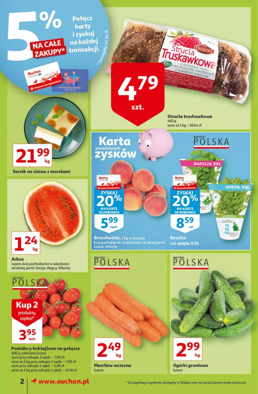 Gazetka promocyjna Auchan - Rysuje się doskonały wybór na śniadanie Supermarkety - ważna 29.07 do 04.08.2021 - strona 2 - produkty: Grunt, Gry, Pomidory, Strucla