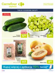 Gazetka promocyjna Carrefour - Gazetka Express - Gazetka - ważna od 12.04 do 12.04.2021 - strona 1 - produkty: Orzeszki, Winogrona, Wino, Orzeszki ziemne, Melon
