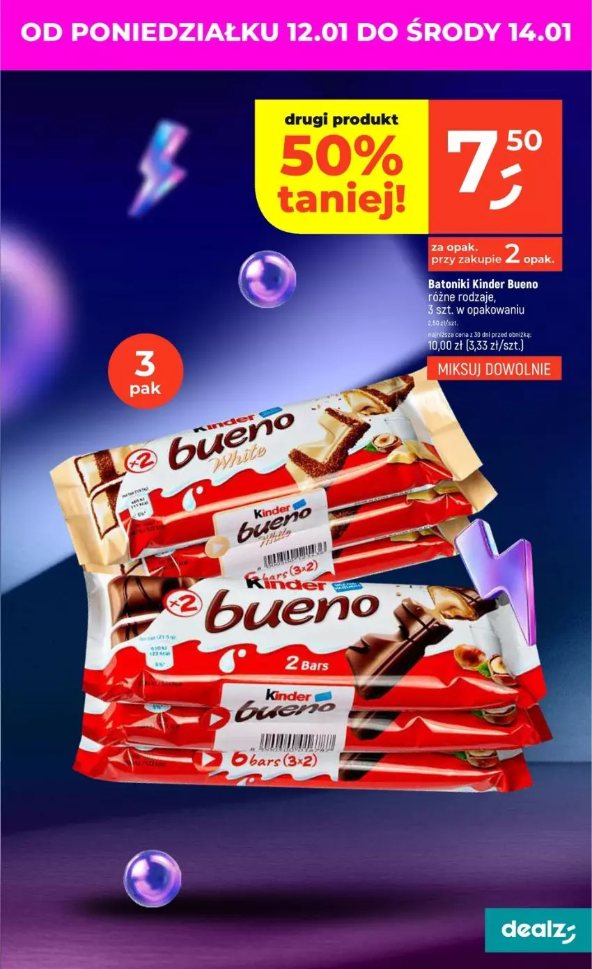 Gazetka promocyjna Dealz - NOWA GAZETKA - ważna 08.01 do 14.01.2026 - strona 43 - produkty: Baton, Kinder, Kinder Bueno, Tonik