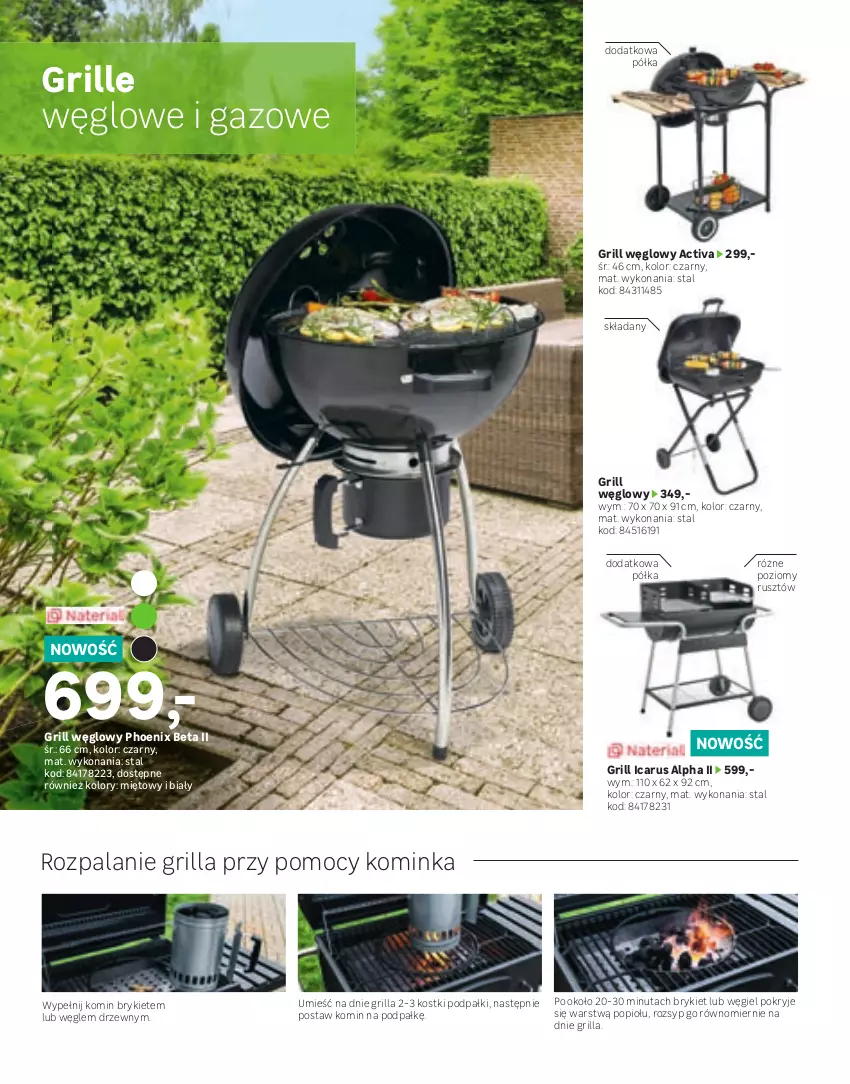 Gazetka promocyjna Leroy Merlin - Gazetka Leroy Merlin - ważna 22.03 do 31.08.2023 - strona 80 - produkty: Burger, Grill, Inka, Kominek, Kosz, Półka, Szczotka, Szczypce, Termometr