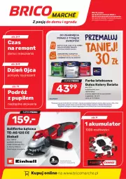 Gazetka promocyjna Bricomarche - Gazetka - Gazetka - ważna od 27.06 do 27.06.2021 - strona 1 - produkty: Sok, Por, Szlifierka kątowa, Farba lateksowa, Szlifierka, Dulux, Akumulator, Einhell, Fa