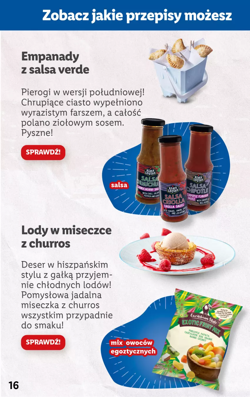 Gazetka promocyjna Lidl - KATALOG USA - ważna 19.06 do 24.06.2023 - strona 16 - produkty: Deser, Fa, Lody, Miseczka, Pierogi, Salsa, Ser, Sos