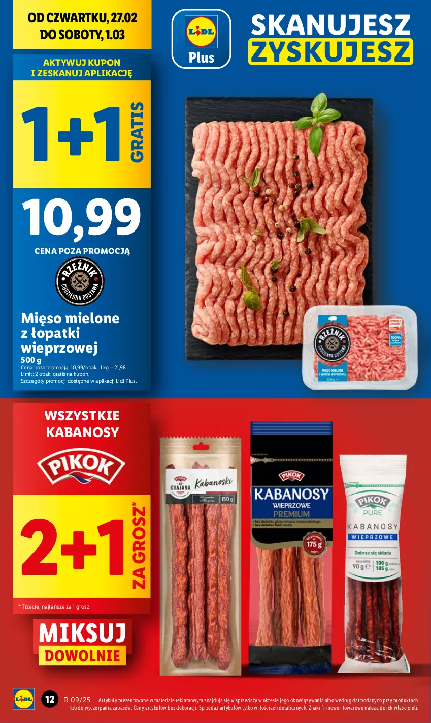 Gazetka promocyjna Lidl - GAZETKA - ważna 27.02 do 01.03.2025 - strona 14 - produkty: Gra, Kabanos, Mięso, Mięso mielone, Mięso mielone z łopatki wieprzowej