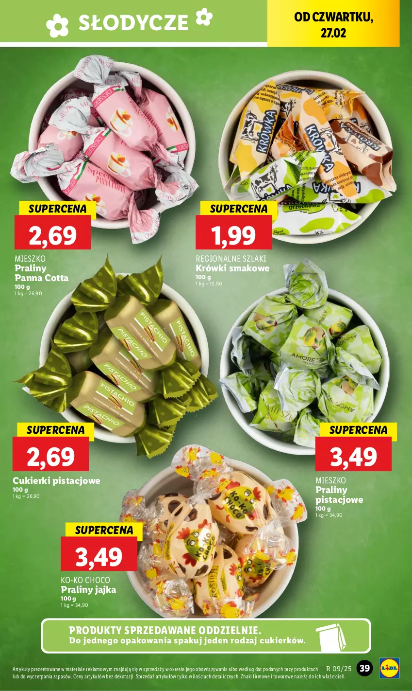 Gazetka promocyjna Lidl - GAZETKA - ważna 27.02 do 01.03.2025 - strona 43 - produkty: Cukier, Cukierki, Panna cotta, Praliny