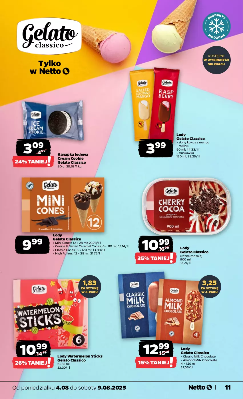 Gazetka promocyjna Netto - Od Poniedziałku - ważna 04.08 do 09.08.2025 - strona 11 - produkty: Kokos, Lody, Mango, Melon, Roller