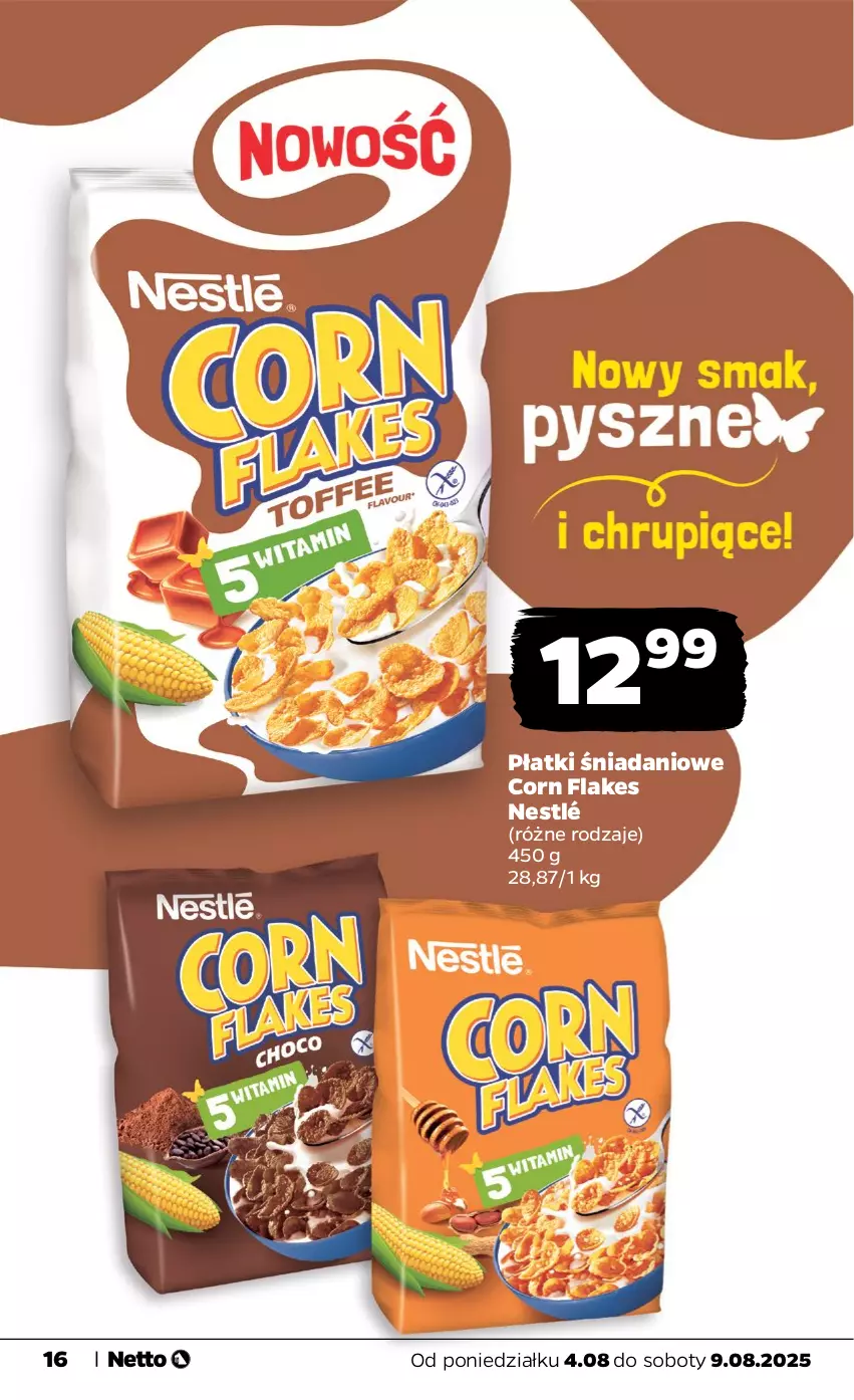 Gazetka promocyjna Netto - Od Poniedziałku - ważna 04.08 do 09.08.2025 - strona 16 - produkty: Corn flakes, Danio, Nestlé