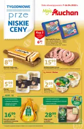 Gazetka promocyjna Auchan - Tygodniowe przeNISKIE CENY Moje Auchan - Gazetka - ważna od 16.04 do 16.04.2022 - strona 1 - produkty: Kurczak, Pierogi, Surówka, Przyprawy, Kiełbasa biała, Masło, Kiełbasa, Fa
