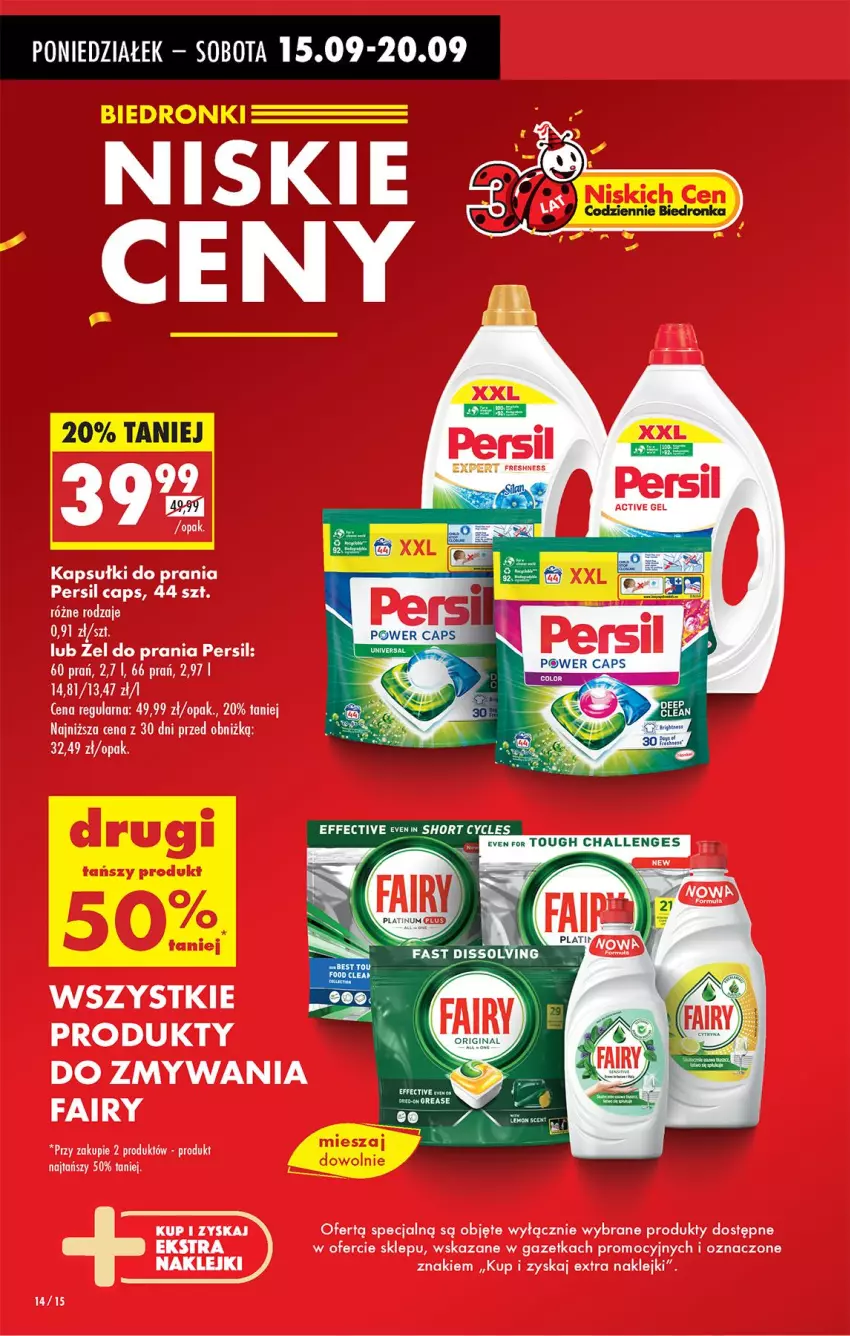 Gazetka promocyjna Biedronka - Od Poniedziałku - ważna 15.09 do 20.09.2025 - strona 18 - produkty: Fa, Fairy, Kapsułki do prania, Klej, LG, Persil