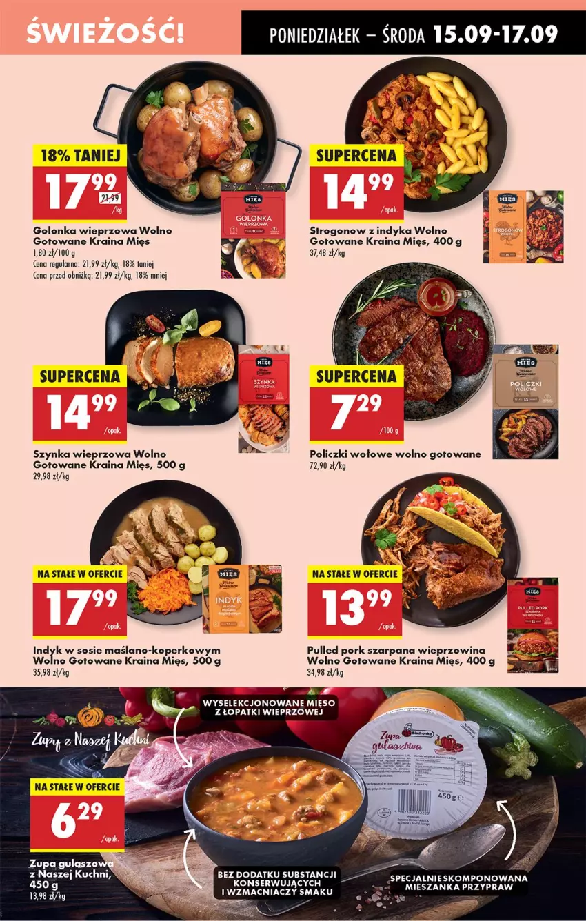 Gazetka promocyjna Biedronka - Od Poniedziałku - ważna 15.09 do 20.09.2025 - strona 27 - produkty: Golonka wieprzowa, Mięso, Policzki wołowe, Por, Sos, Szynka, Szynka wieprzowa, Wieprzowina, Zupa