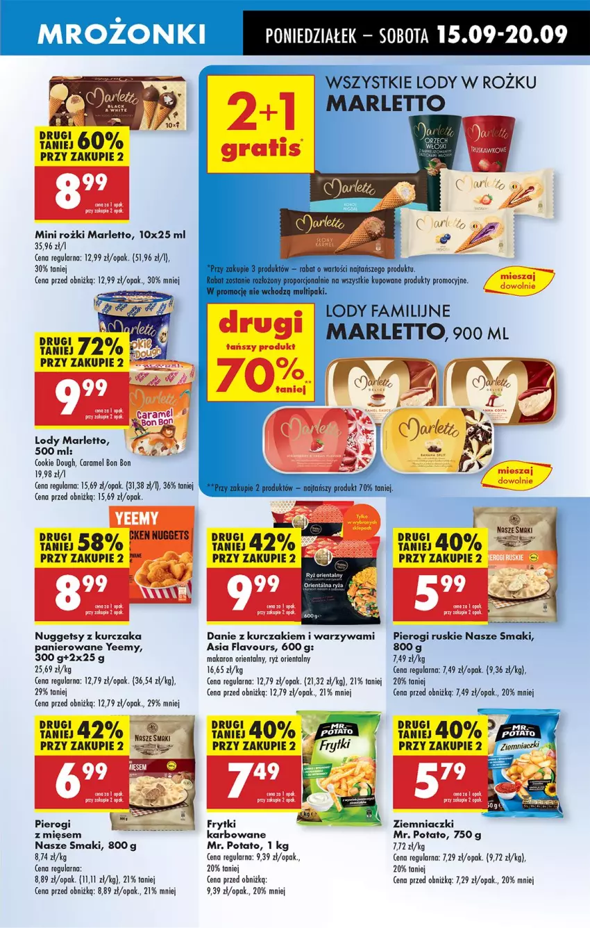 Gazetka promocyjna Biedronka - Od Poniedziałku - ważna 15.09 do 20.09.2025 - strona 37 - produkty: Frytki, Kurczak, Lody, Makaron, Pierogi, Ryż, Warzywa